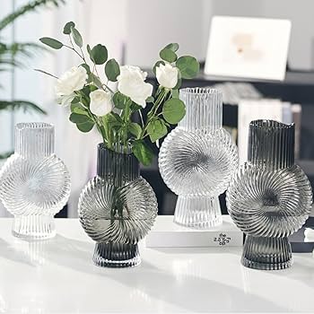 Amazon.co.jp: フラワーベース クリア ガラス 花瓶 おしゃれ